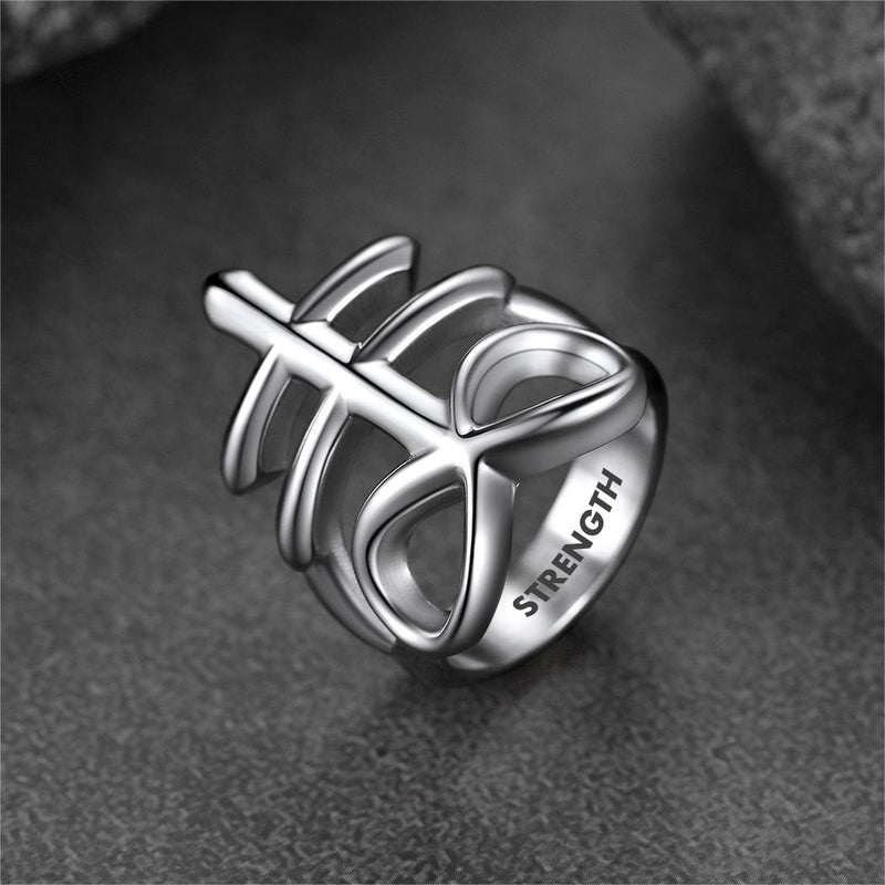 Satanic Leviathan Cross Stainless Steel Ring for