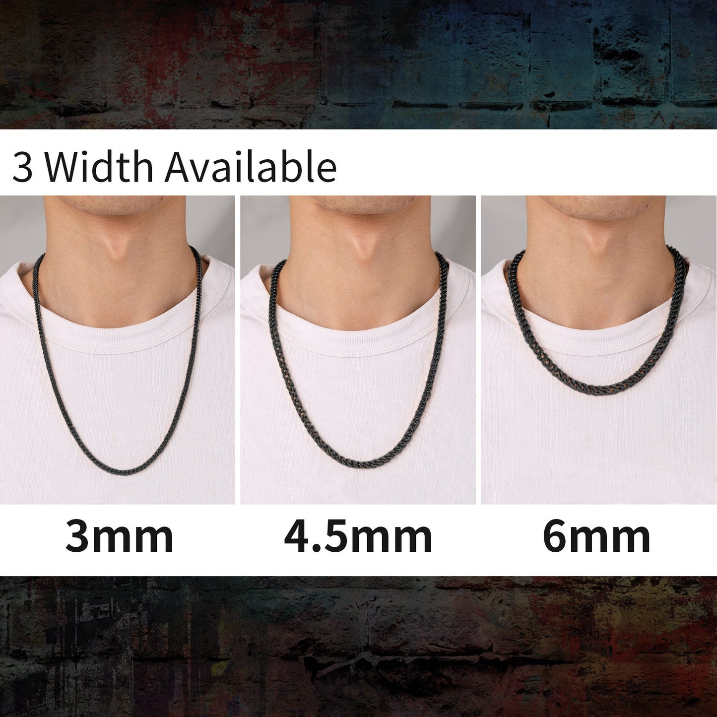 Franco Chain Link Stainless Steel Necklace for