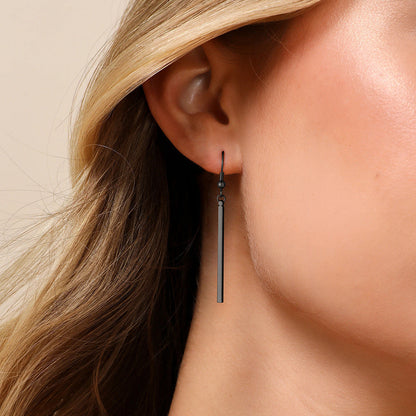 Minimal Long Vertical Bar Dangle Earrings for