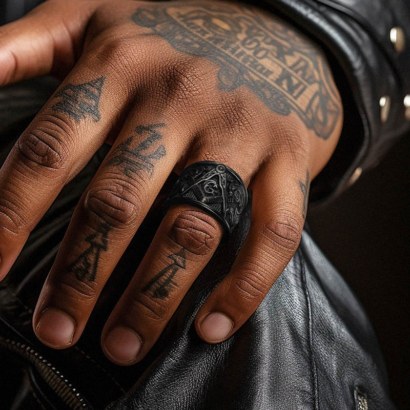 Freemason Masonic Stainless Steel Ring Band for
