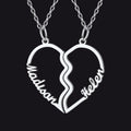 Custom Name Matching Heart Couple Necklaces Gift for Couple Mom Daughter