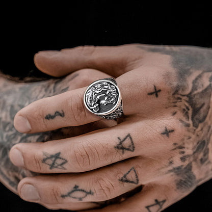 Medusa Snake Hair Ring Greek Mythology Signet Ring for