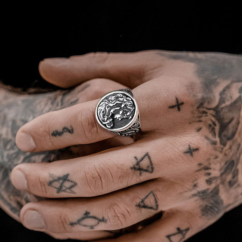 Medusa Snake Hair Ring Greek Mythology Signet Ring for