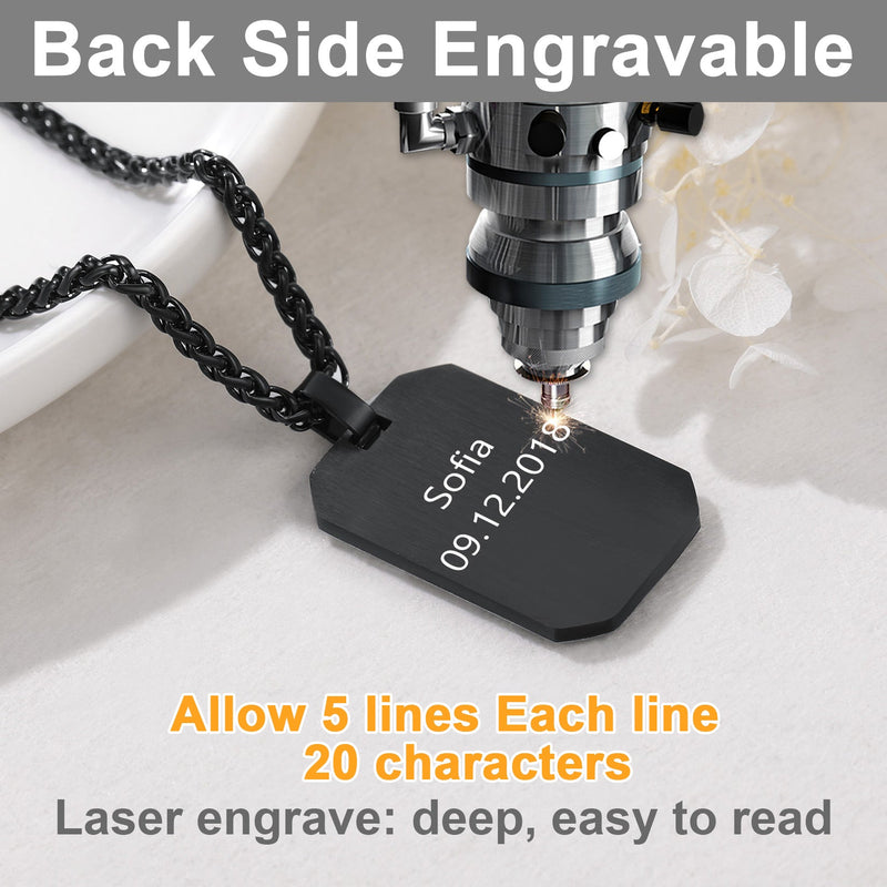 Customized Memory Picture Photo Dog Tag Necklace for