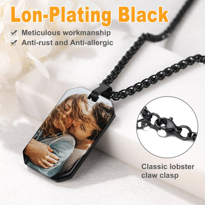 Customized Memory Picture Photo Dog Tag Necklace for