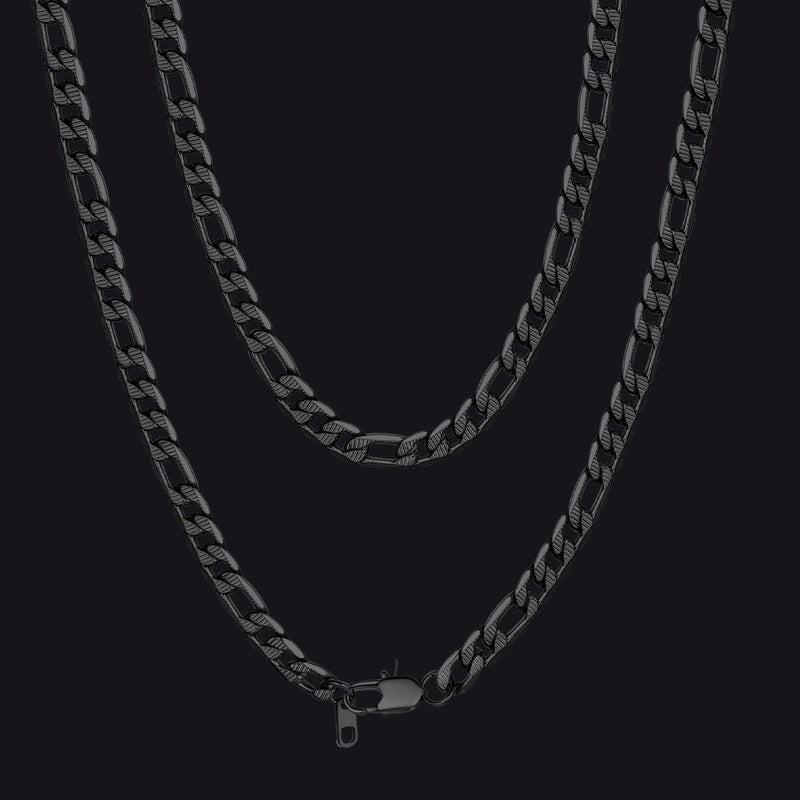 Figaro Curb Chain Link Necklace, 6/7.5/10 Mm Width