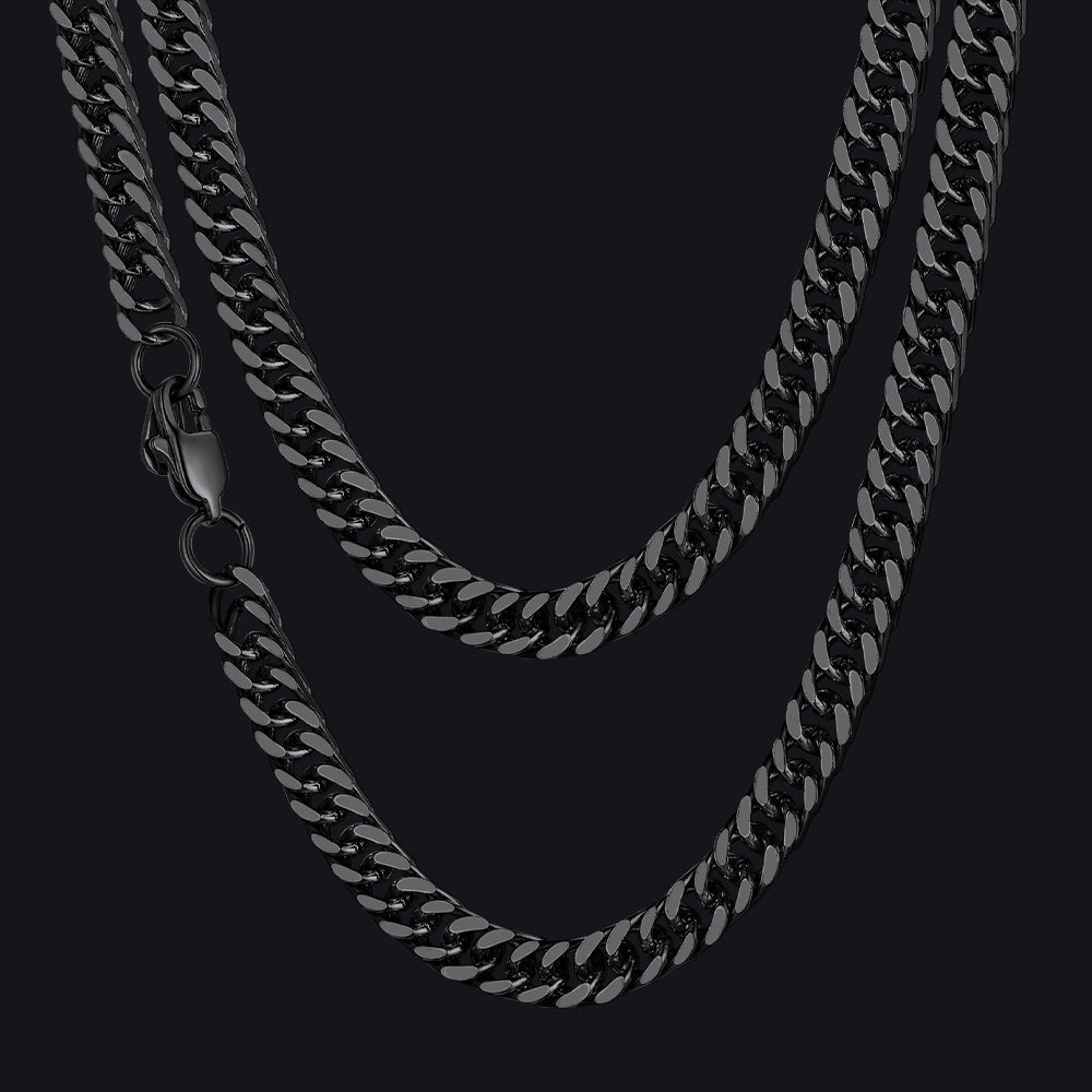 Miami Cuban Link Chain Necklace With Gift Crad for Him