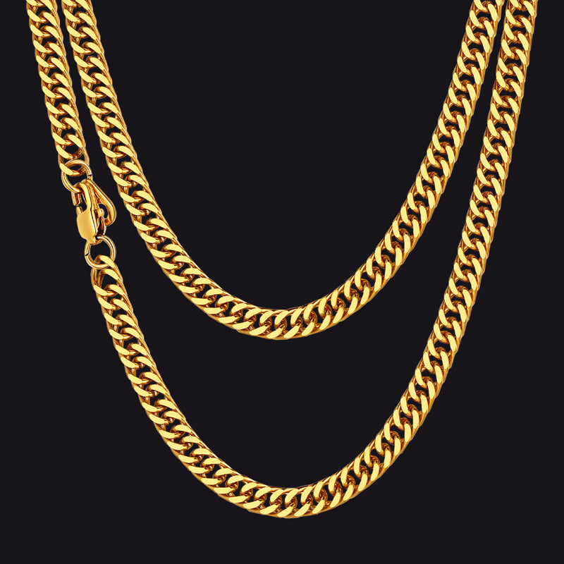 Miami Cuban Link Chain Necklace With Gift Crad for Him