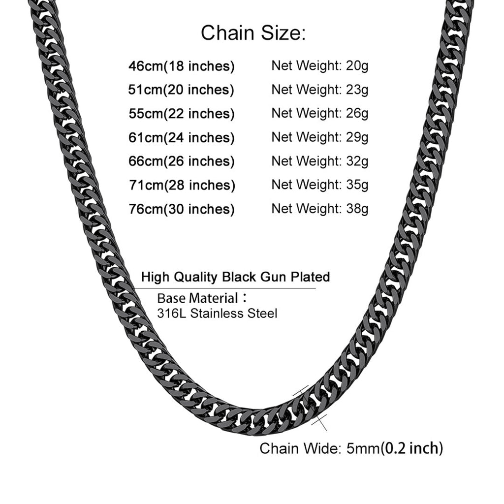 Miami Cuban Link Chain Necklace With Gift Crad for Him