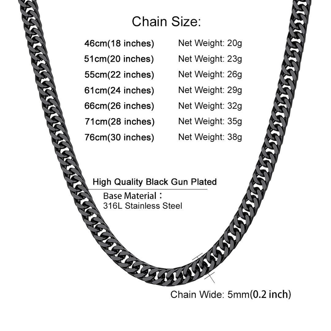 Miami Cuban Link Chain Necklace With Gift Crad for Him