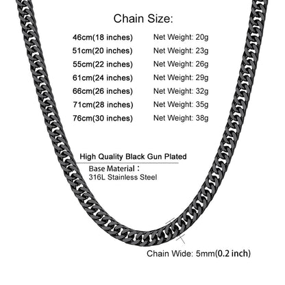 Miami Cuban Link Chain Necklace With Gift Crad for Him