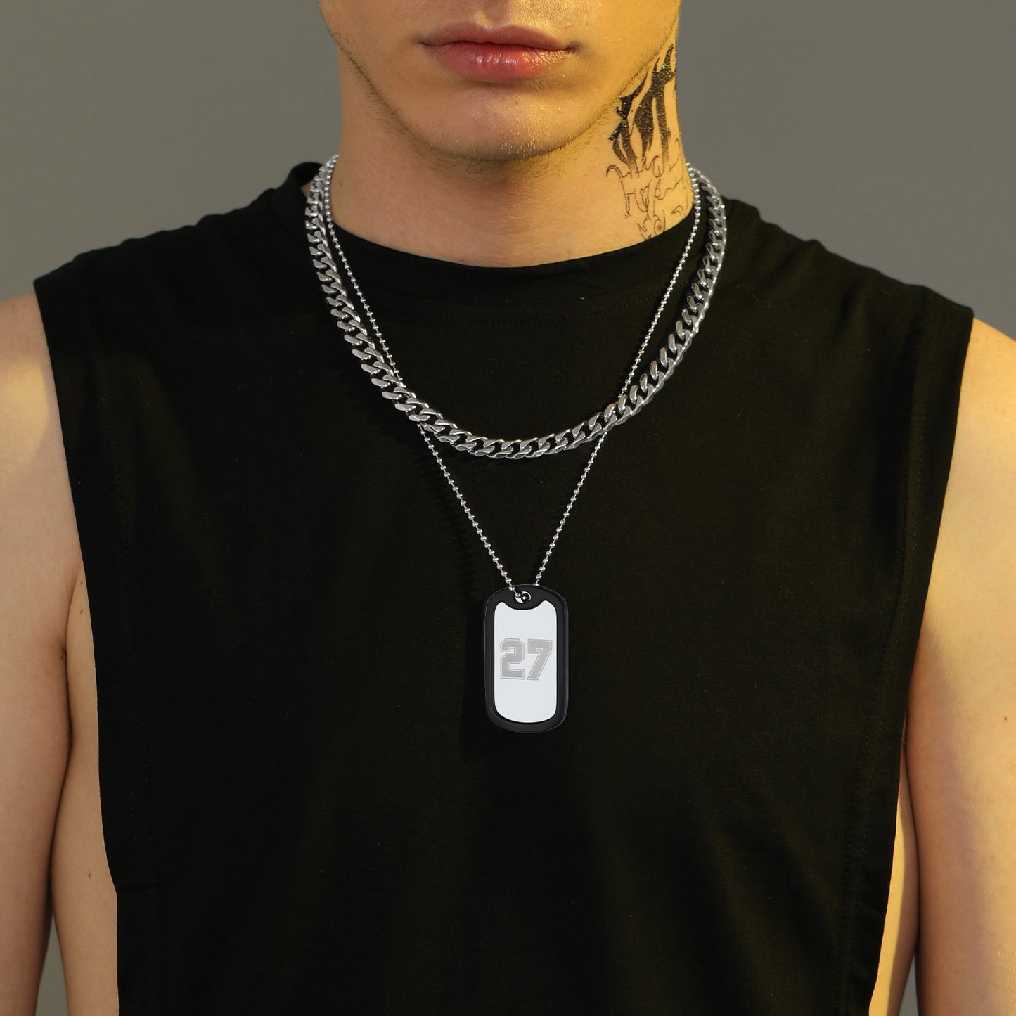 Customized Sport Number Dog Tag Necklace for
