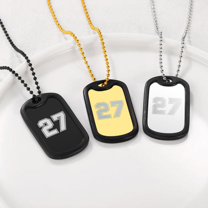 Customized Sport Number Dog Tag Necklace for