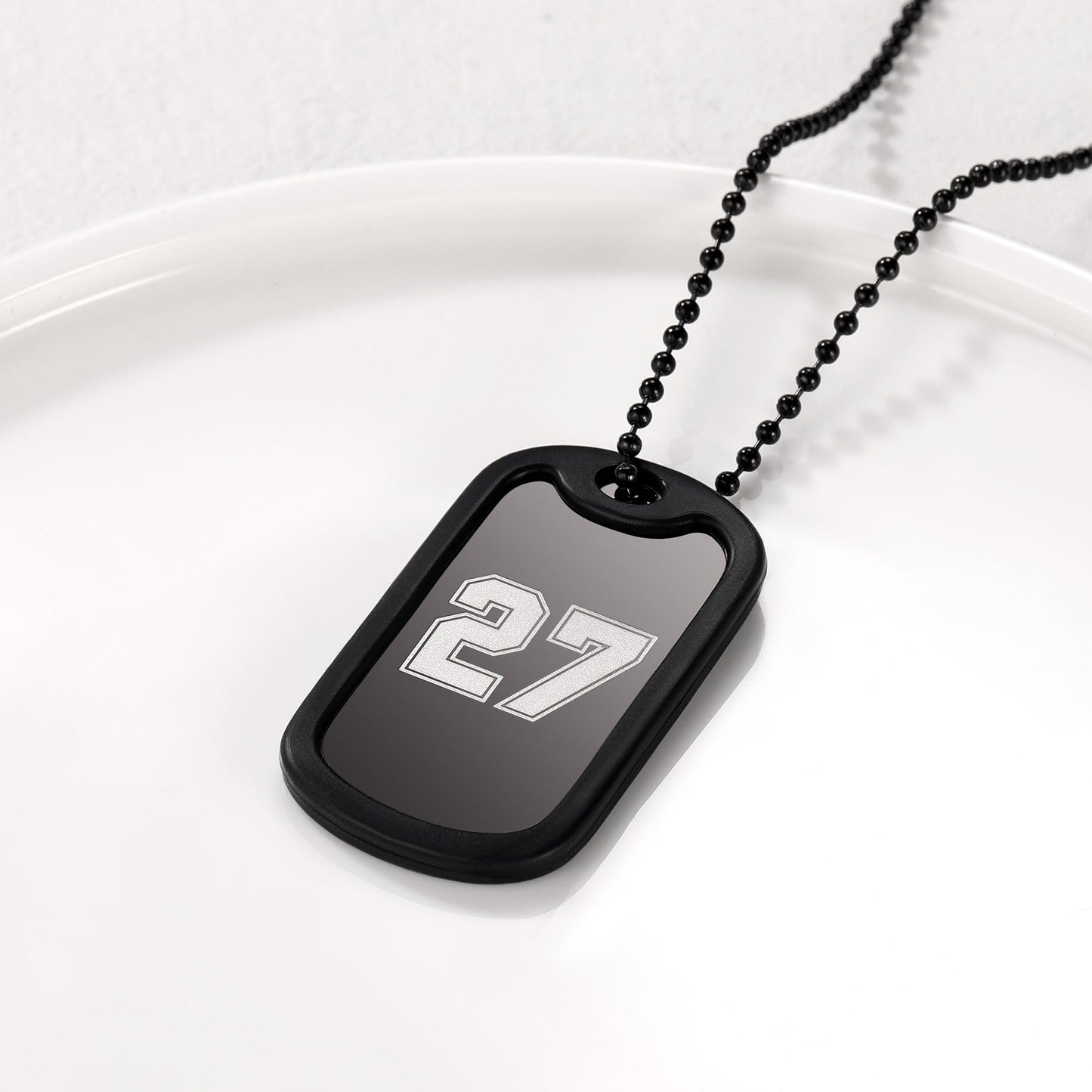 Customized Sport Number Dog Tag Necklace for