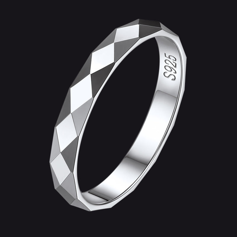 925 Sterling Silver 3mm Minimalist Band Rings for