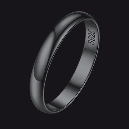 Sterling Silver Minimalist Band Ring for Couple
