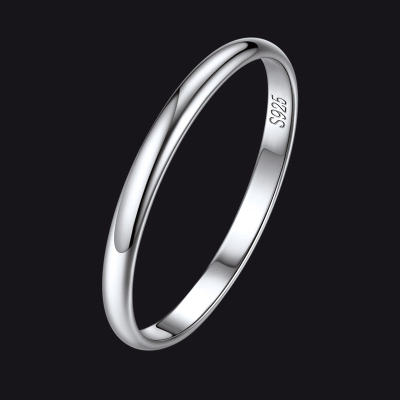 Sterling Silver Minimalist Band Ring for Couple