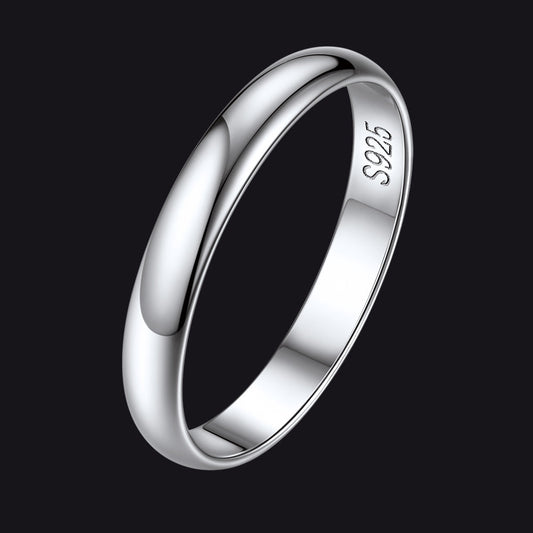 Sterling Silver Minimalist Band Ring for Couple
