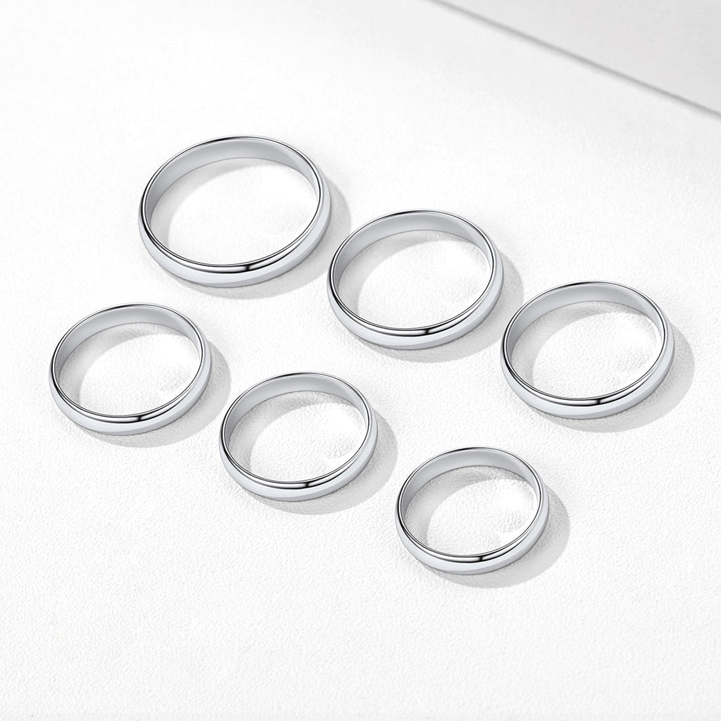 Sterling Silver Minimalist Band Ring for Couple
