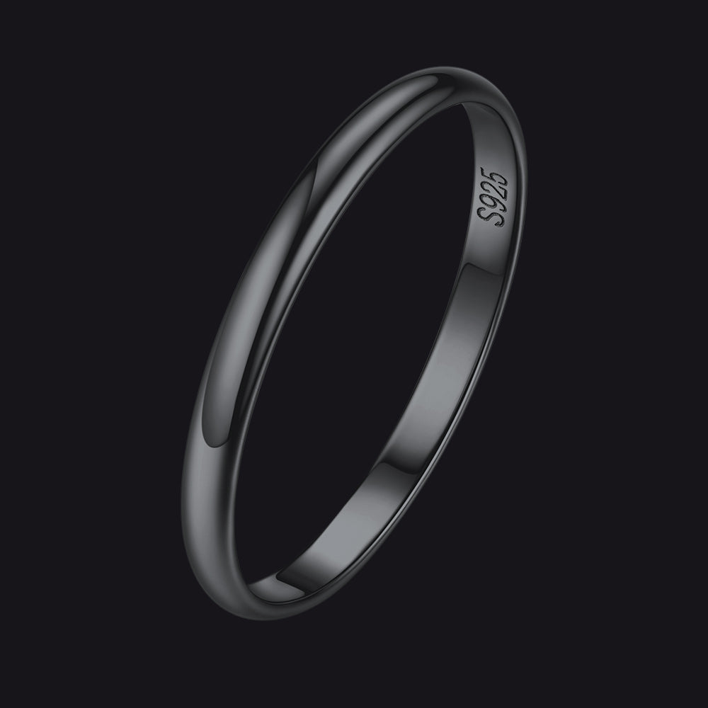 Sterling Silver Minimalist Band Ring for Couple