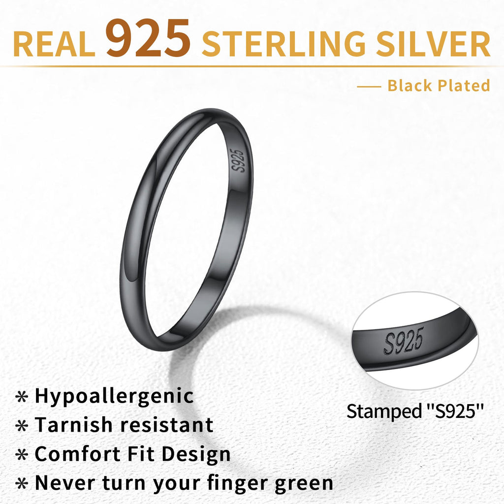 Sterling Silver Minimalist Band Ring for Couple