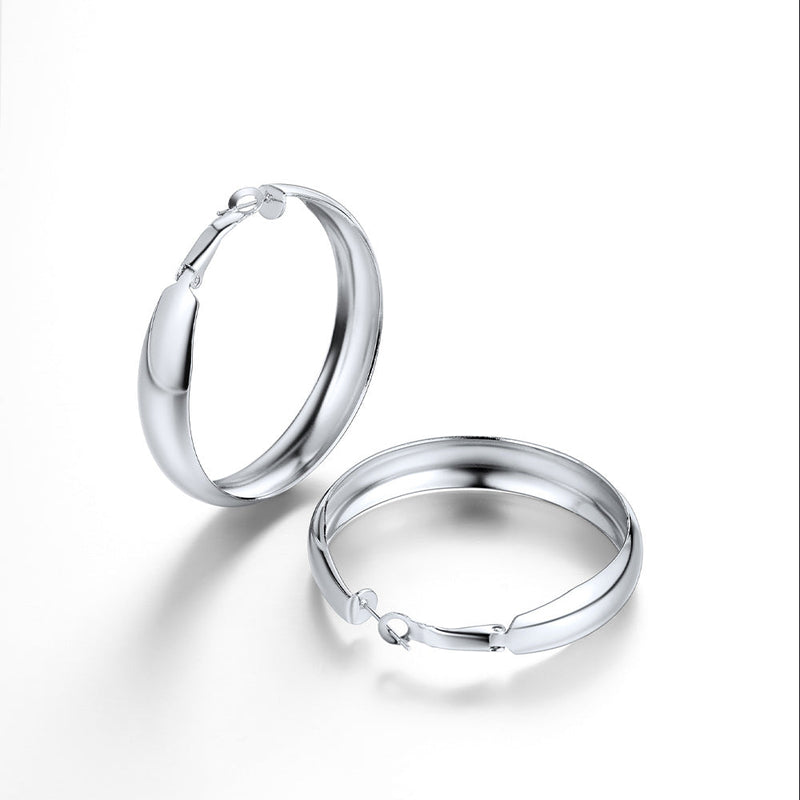 Minimalist Circle Round Huggie Hoop Earrings for , 40/60/80mm