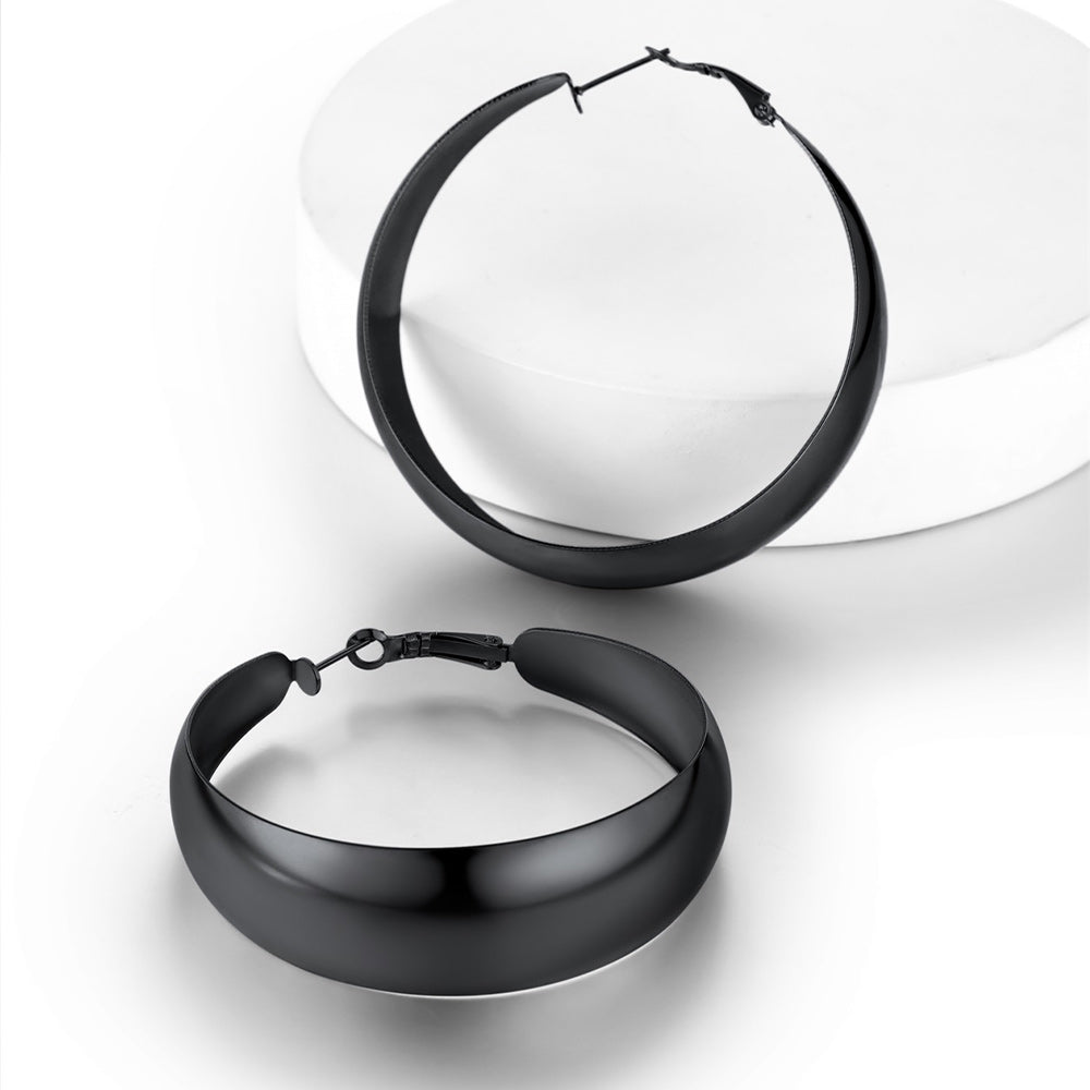 Minimalist Circle Round Huggie Hoop Earrings for , 40/60/80mm