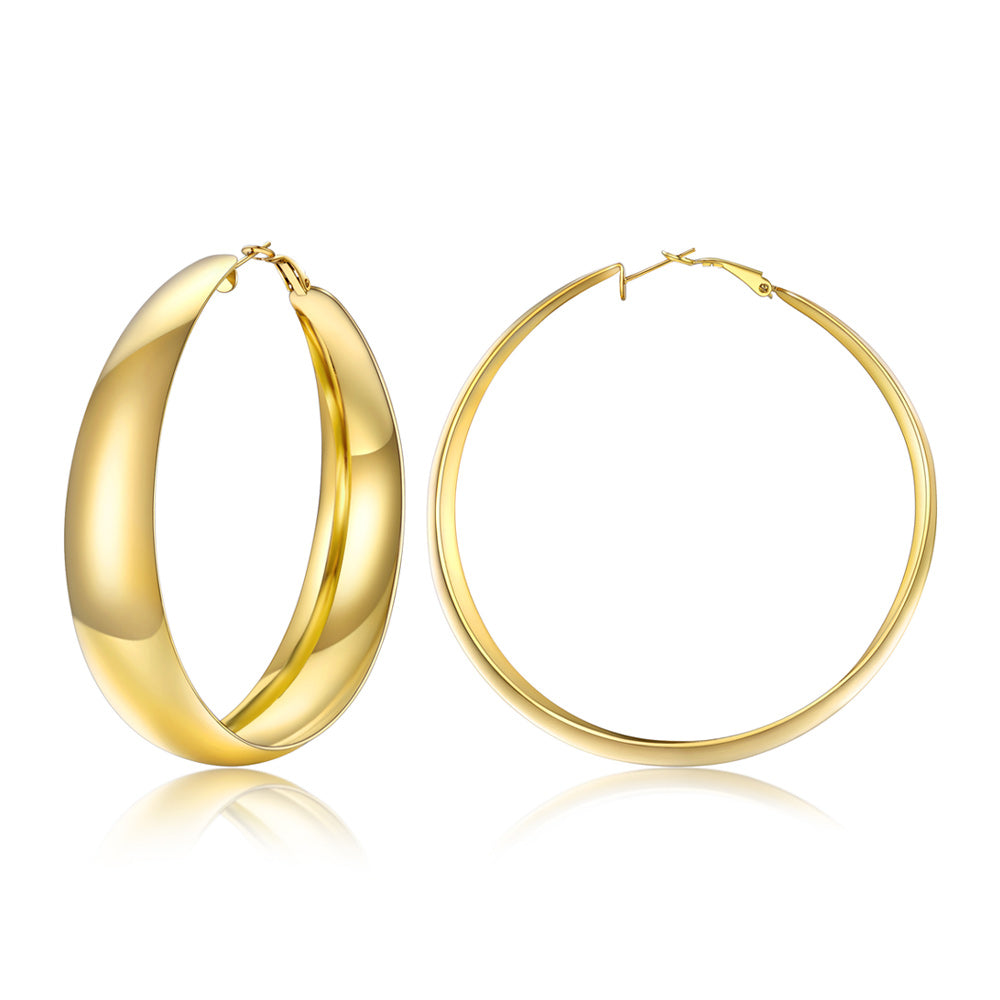 Minimalist Circle Round Huggie Hoop Earrings for , 40/60/80mm