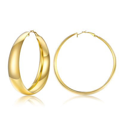 Minimalist Circle Round Huggie Hoop Earrings for , 40/60/80mm