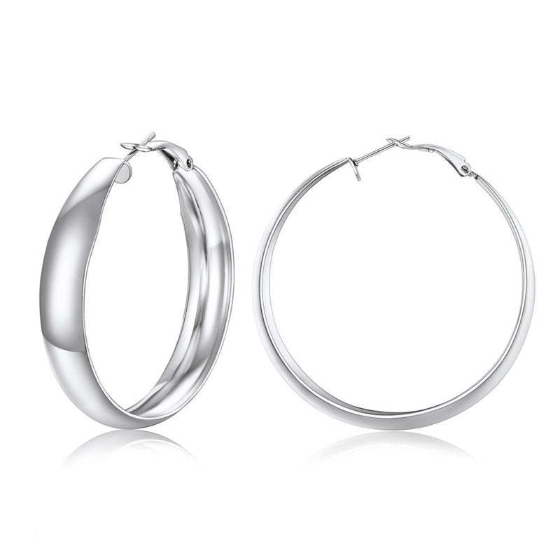 Minimalist Circle Round Huggie Hoop Earrings for , 40/60/80mm