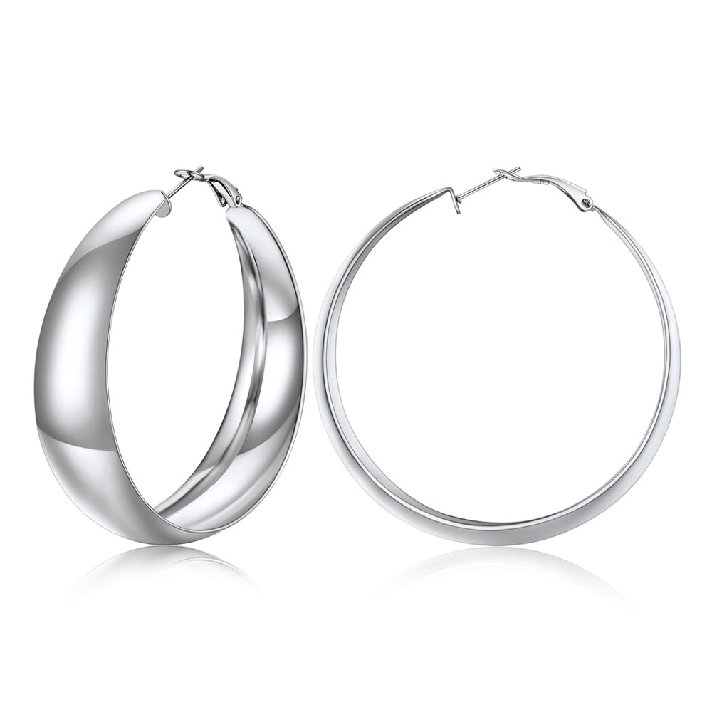 Minimalist Circle Round Huggie Hoop Earrings for , 40/60/80mm
