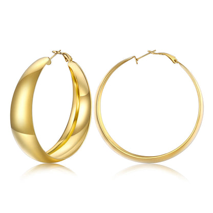 Minimalist Circle Round Huggie Hoop Earrings for , 40/60/80mm