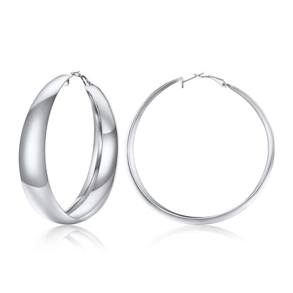 Minimalist Circle Round Huggie Hoop Earrings for , 40/60/80mm