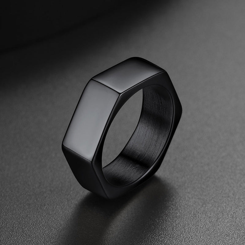 Custom 7mm Minimalist Geometric Band Ring for