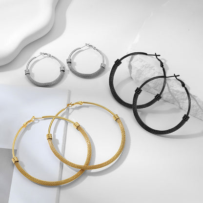 Minimalist Chunky Hoop Earrings for With Lobster Clasp