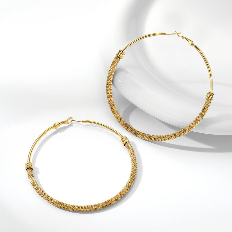 Minimalist Chunky Hoop Earrings for With Lobster Clasp