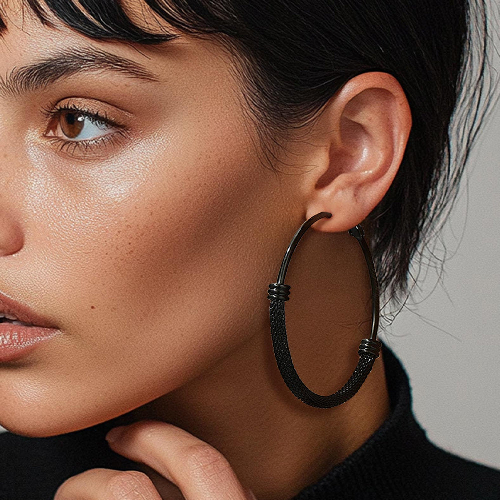 Minimalist Chunky Hoop Earrings for With Lobster Clasp