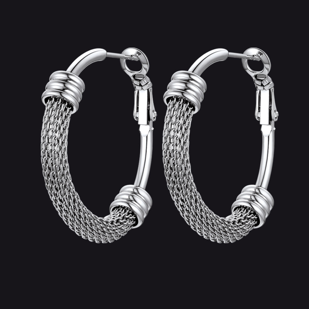 Minimalist Chunky Hoop Earrings for With Lobster Clasp