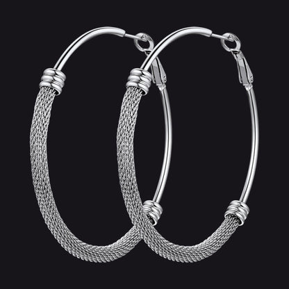 Minimalist Chunky Hoop Earrings for With Lobster Clasp