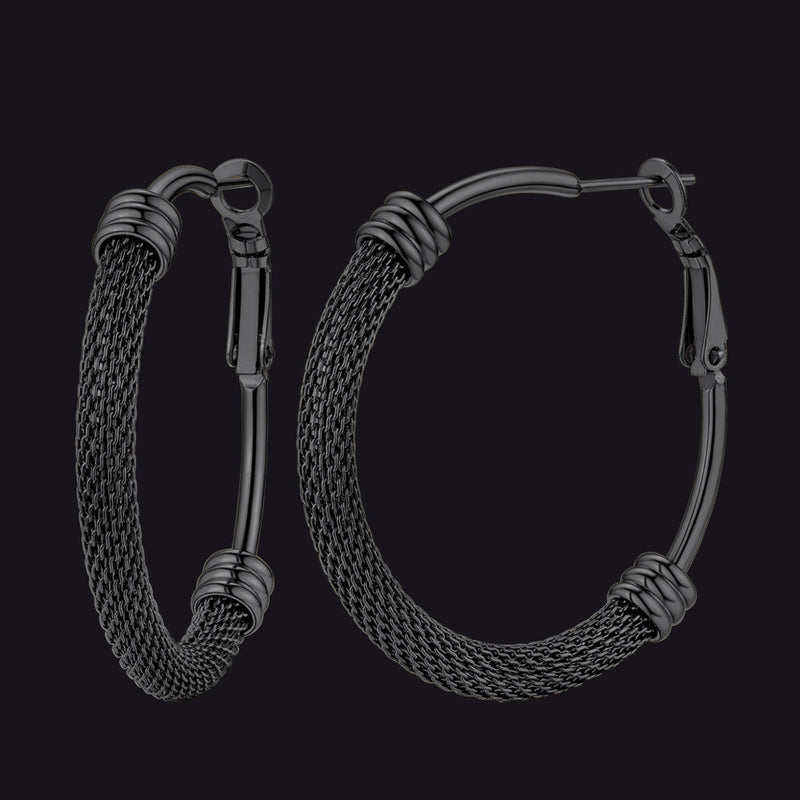 Minimalist Chunky Hoop Earrings for With Lobster Clasp