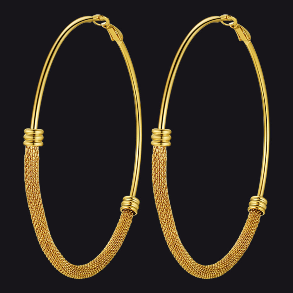 Minimalist Chunky Hoop Earrings for With Lobster Clasp