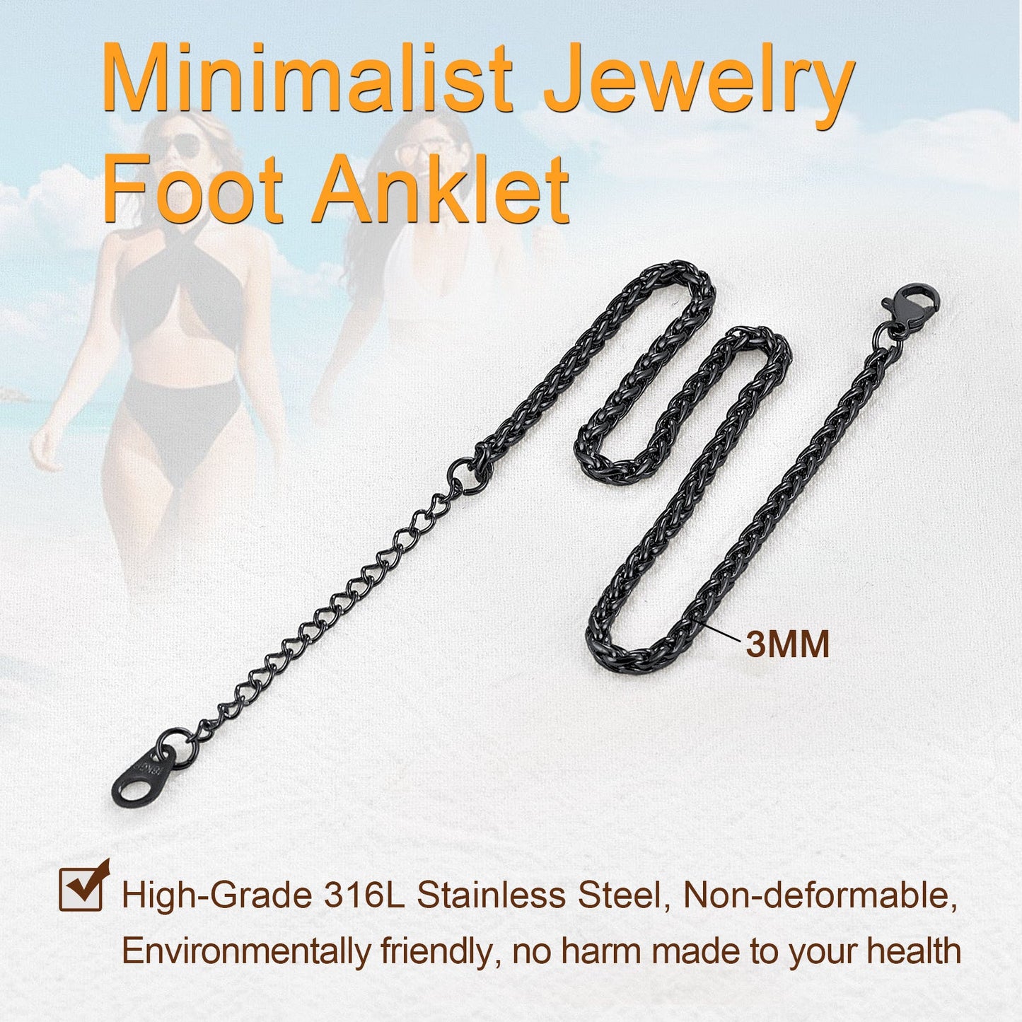 Stainless Steel Chain Anklets for