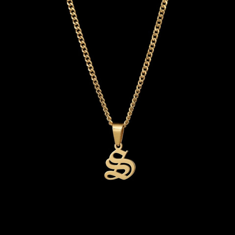 Gothic Letter Necklace