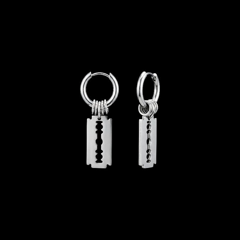 Razor Blade Hoop Earrings