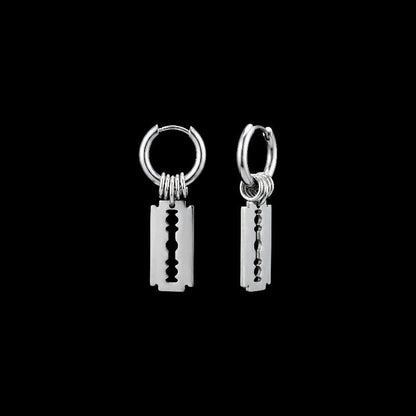 Razor Blade Hoop Earrings