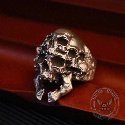 Multifaceted Skull Sterling Silver Ring