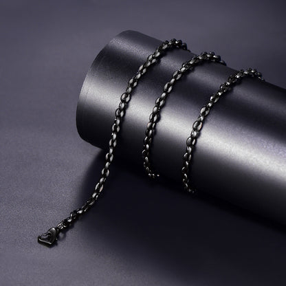 4mm Coffee Bean Necklace Metal Link Rope Cord for