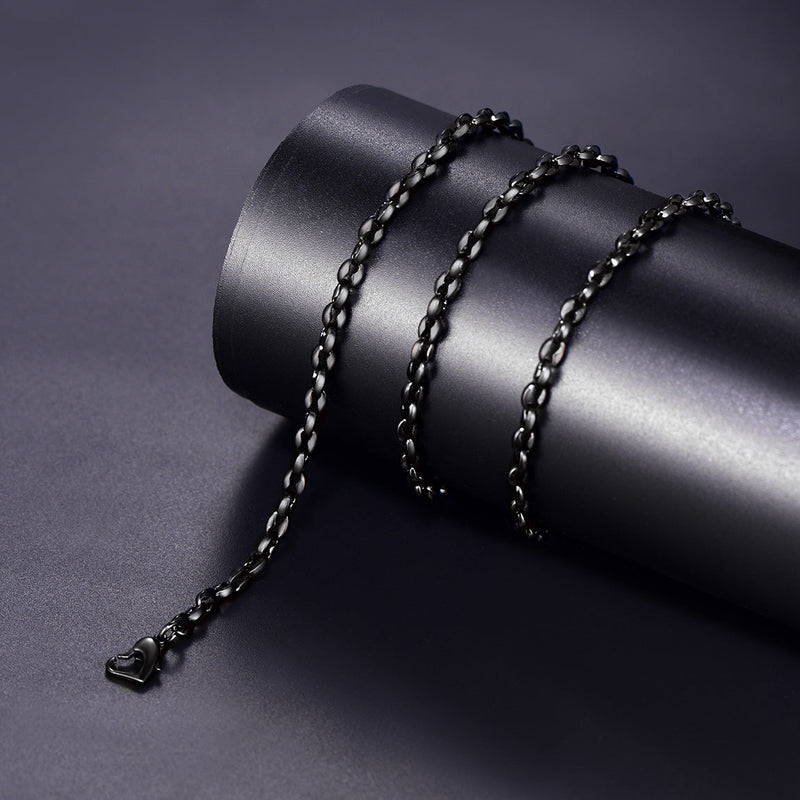 4mm Coffee Bean Necklace Metal Link Rope Cord for
