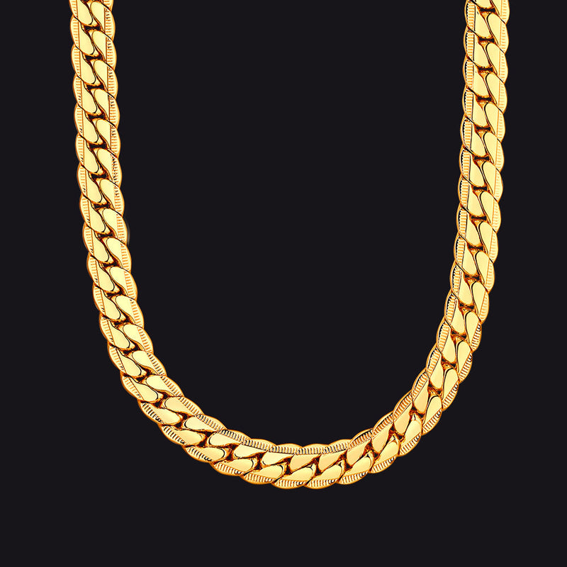 9mm Width Curb Chain Necklace for
