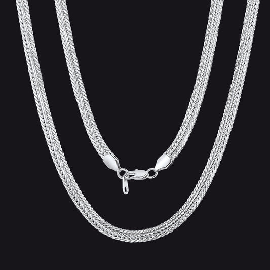 6mm Foxtail Chain Link Necklace for